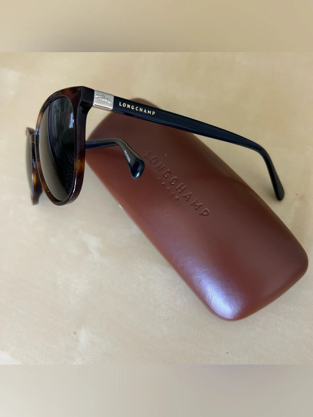 Longchamp Tortoiseshell Brown Sunglasses with Dark Lenses